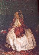 Adolph von Menzel Portrait of Frau Maercker oil painting picture wholesale